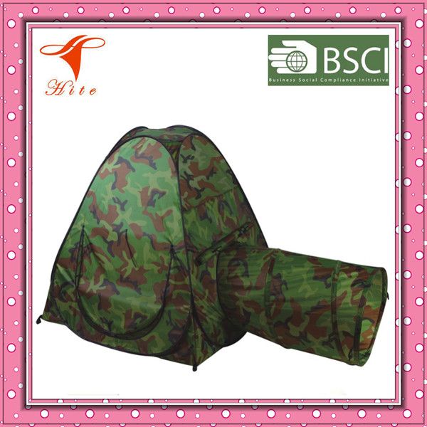 Camouflage Polyester Kids Camping Tunnel Tent