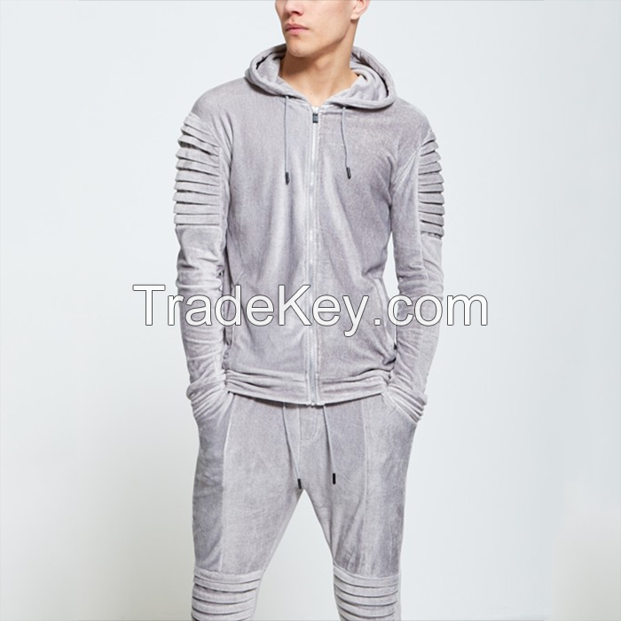 Latest design wholesale custom velour tracksuits men