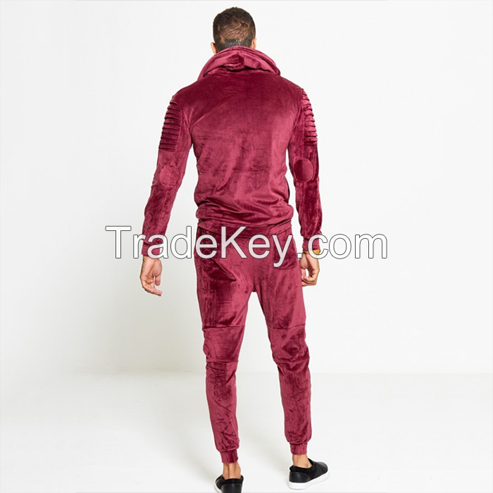 Latest design wholesale custom velour tracksuits men