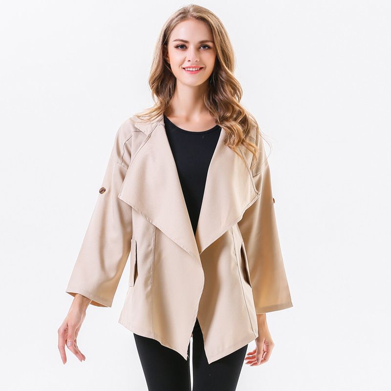 Korean spring autumn blank big lapel cardigan loose leisure women jacket