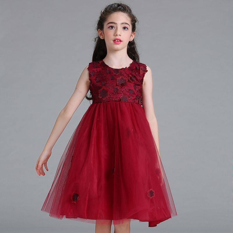 New Beauty Flower Gilrs Fashion Frock Lace Party Dress