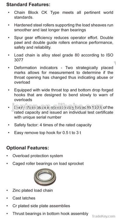 CK TYPE MANUAL CHAIN BLOCK