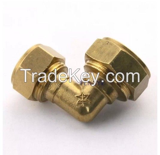 F1 Brass Compression Fitting 90 Degree Unequal Elbow