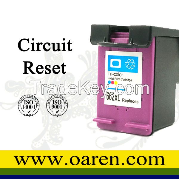 2014 new products chip reset ink visible compatible ink cartridge for hp662XL CZ105AL   printer ink cartridge for dejest 2545