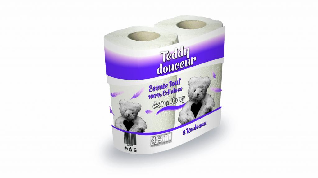 Kitchen Towel Teddy Douceur - 2 ply, 2 rolls 100&Atilde;&cent;&iuml;&iquest;&frac12;&iuml;&iquest;&frac12;