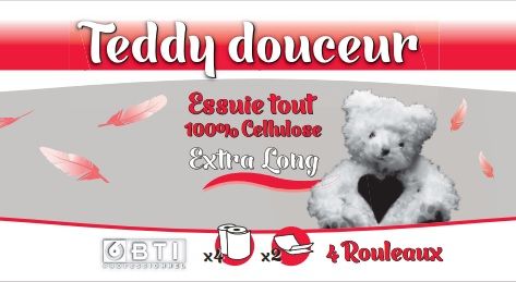 Kitchen Towel Teddy Douceur - 2 ply/4 rolls/100&#039;