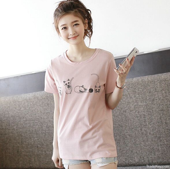 2014summer Spring Women&#039;s White Summer Loose 100% cotton t shirts