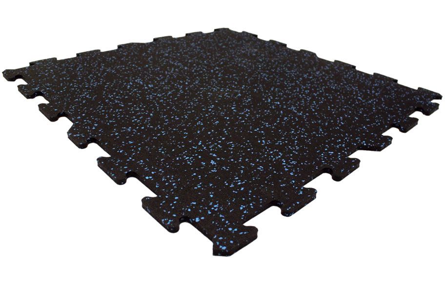 Interlocking rubber flooring mat