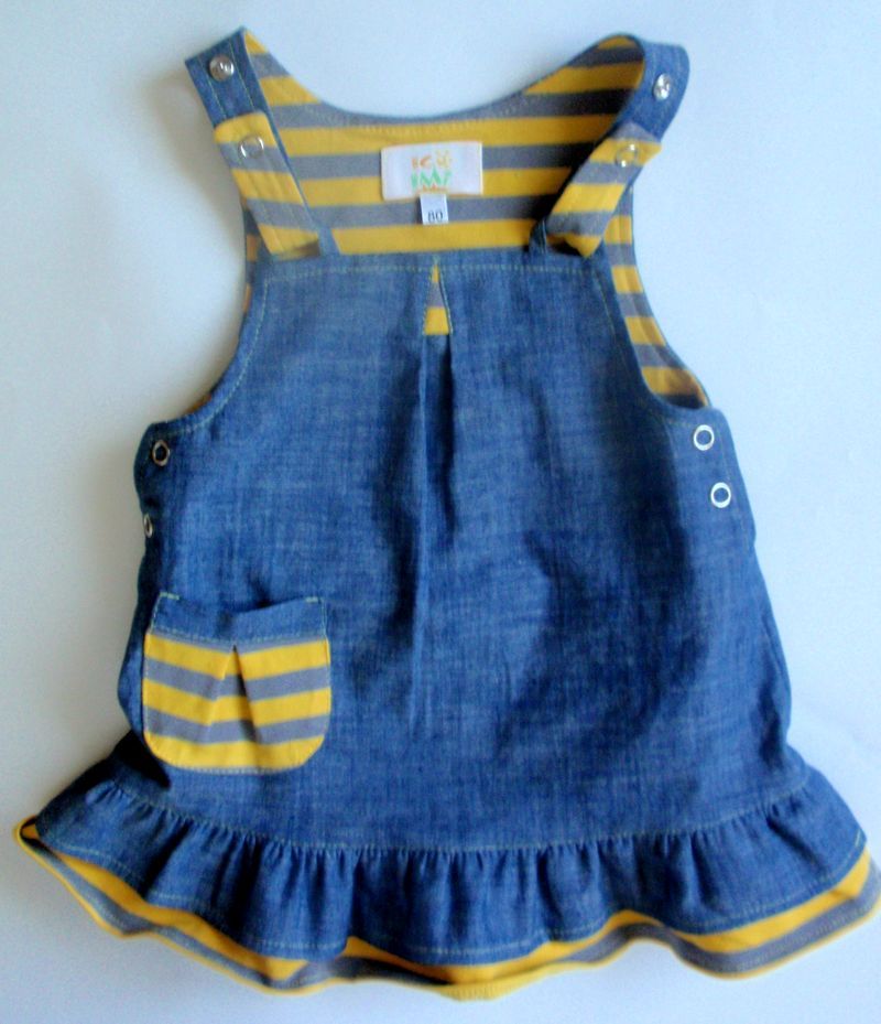 Organic cotton jeans pinafore for girls