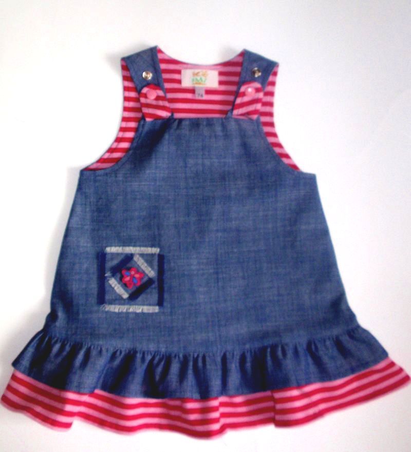 Organic cotton jeans pinafore for girls