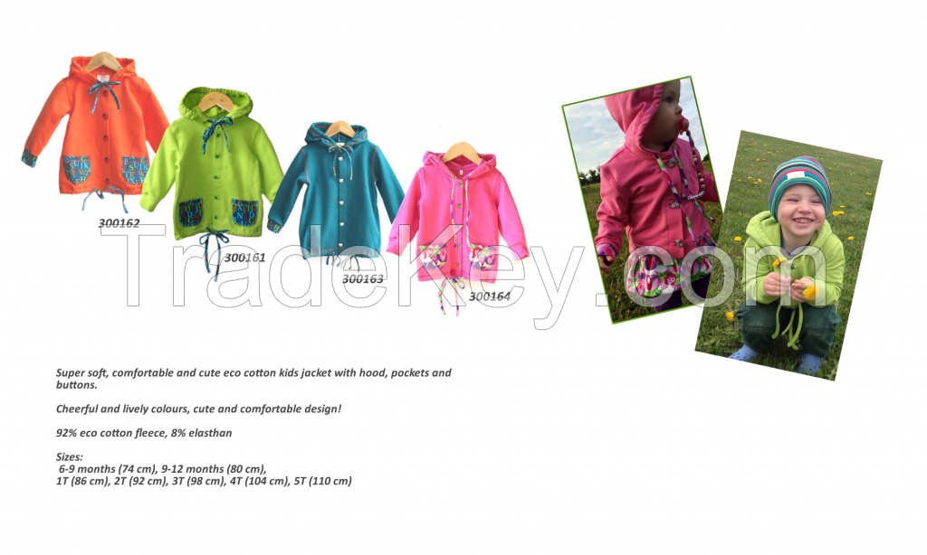 Kids jacket, kids hoodie, cotton fleece jacket