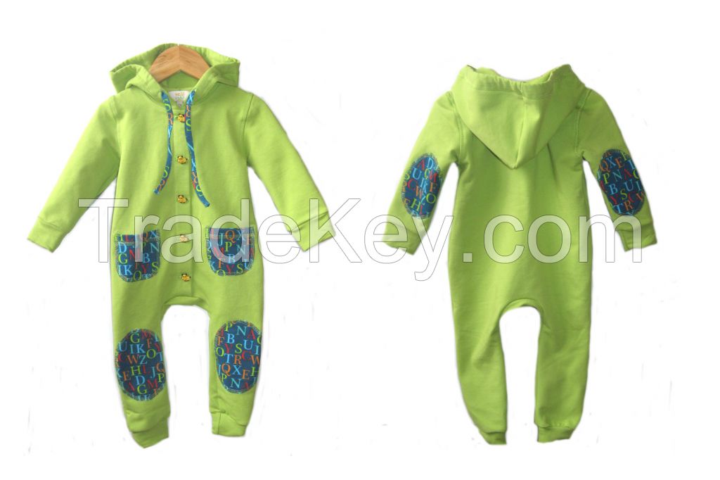 Cotton fleece kids sweatsuit / overall