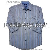 100% cotton men&#039;s casual long shirt with stripe fabric