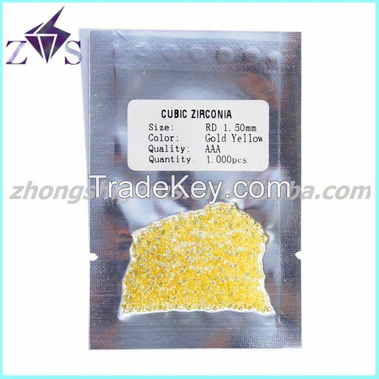 Round Shape Yellow Loose Gemstone Zircon 