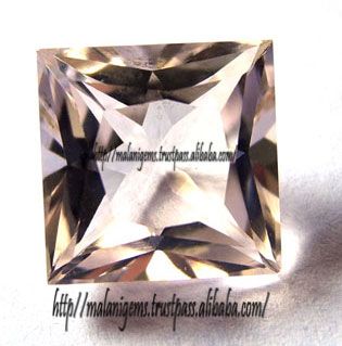 NATURAL MORGANITE SQUARE FACETED GEMSTONES