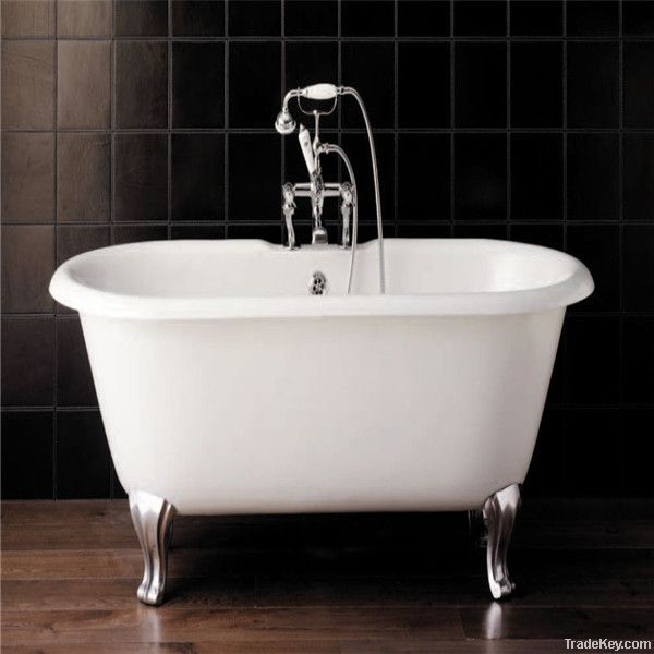 Clawfoot cast iron bathtub