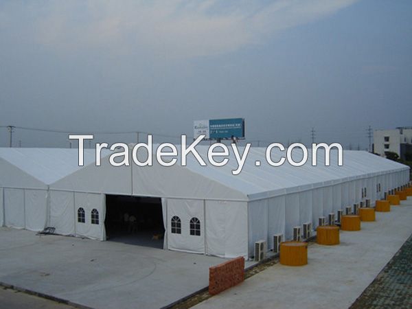 Aluminum clear span tents for industrial storage and warehouse