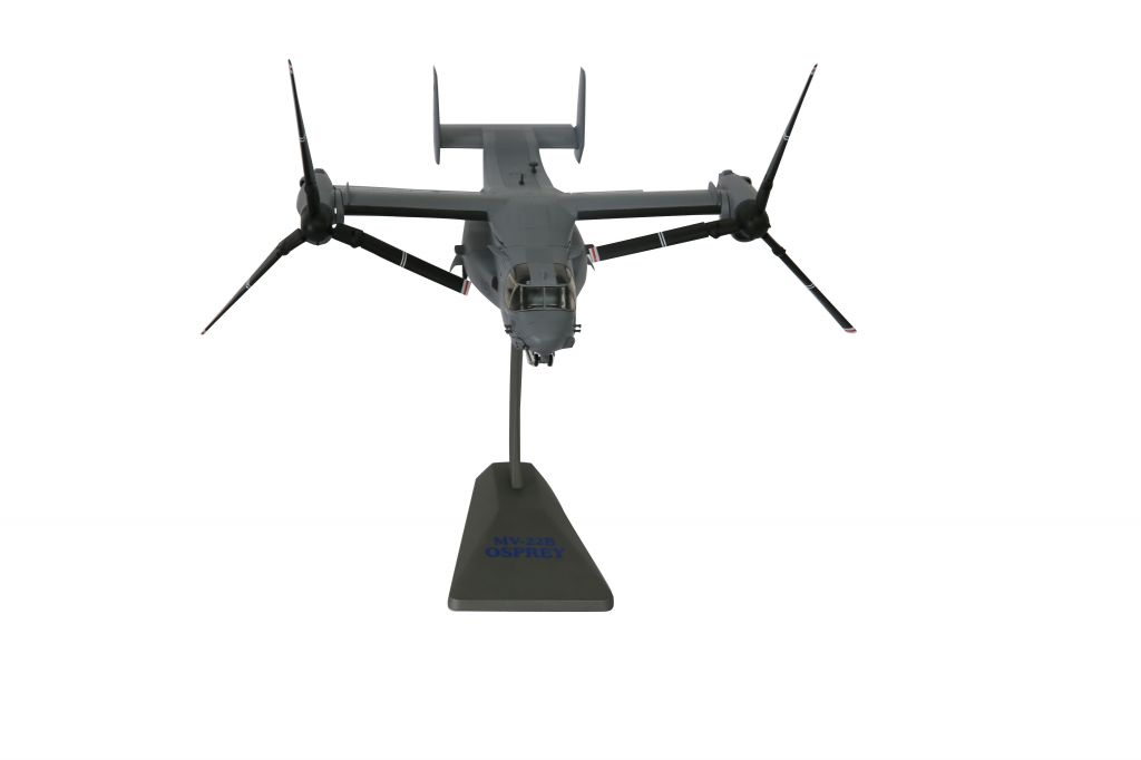 Die cast V-22 Osprey tiltrotor model in 1:72 scale