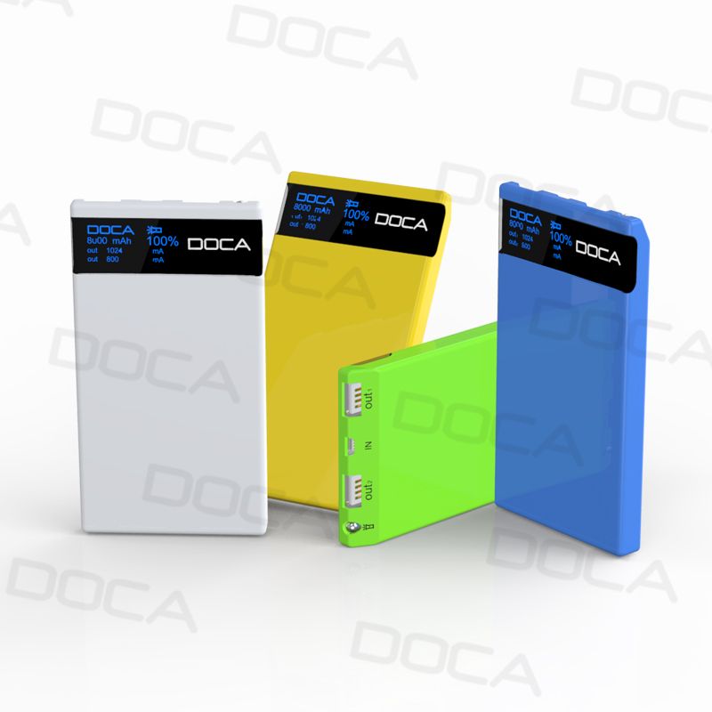 DOCA D601 Large OLED Screen 8000mAh Ultrathin Power Bank