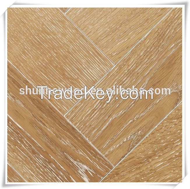 Lime washed oak parquet flooring