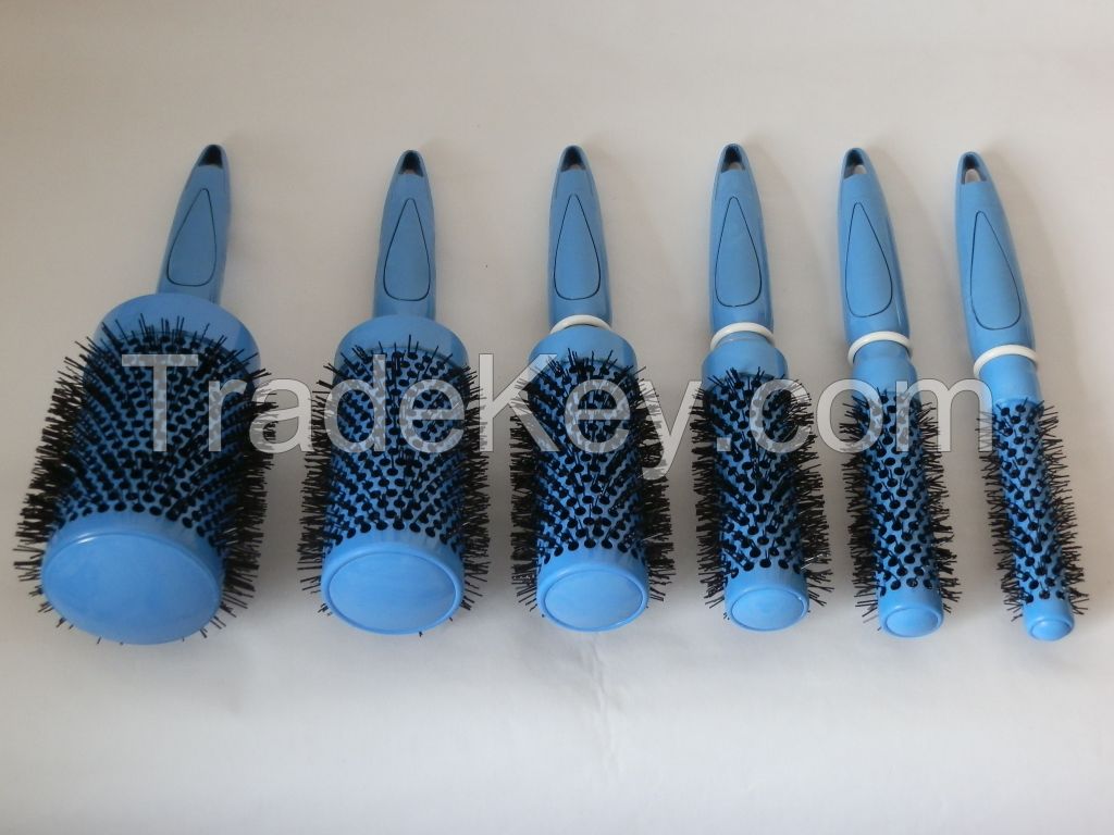 professional salon care ceramic hair brush with nylon hair round