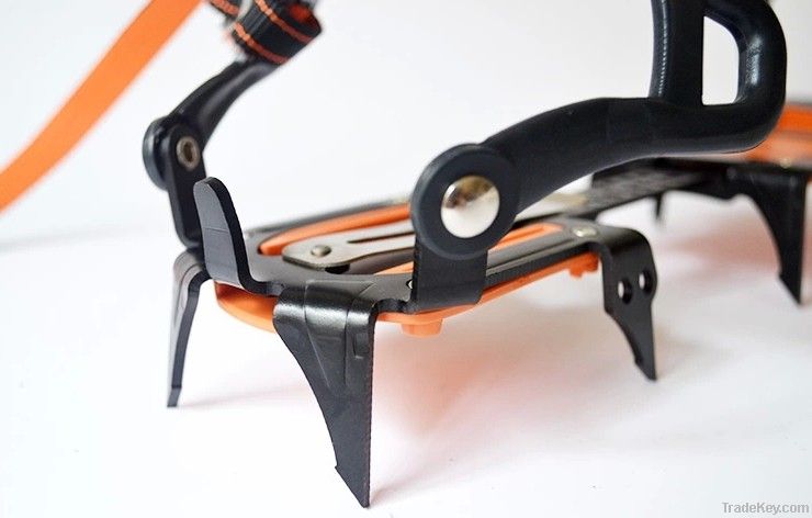 Twelve tooth technology-based full- strapped climbing crampons