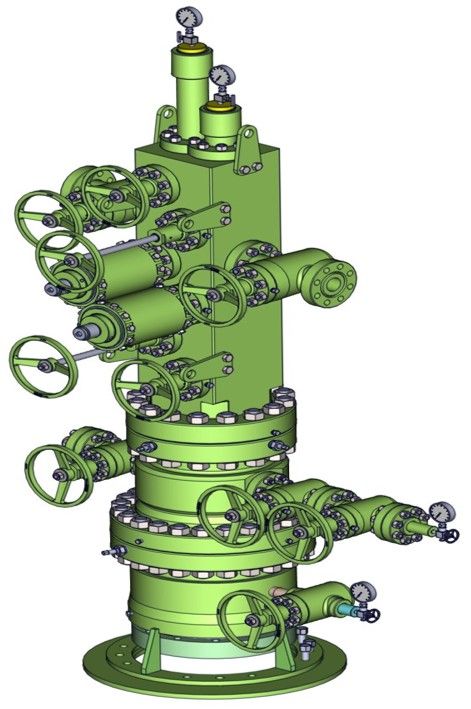 Double- barreled wellhead equipment 