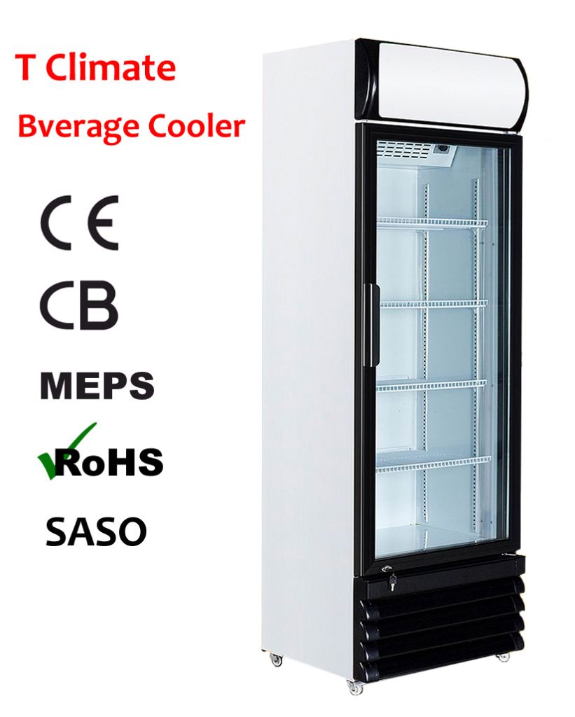 single door upright supermarket beverage cooler