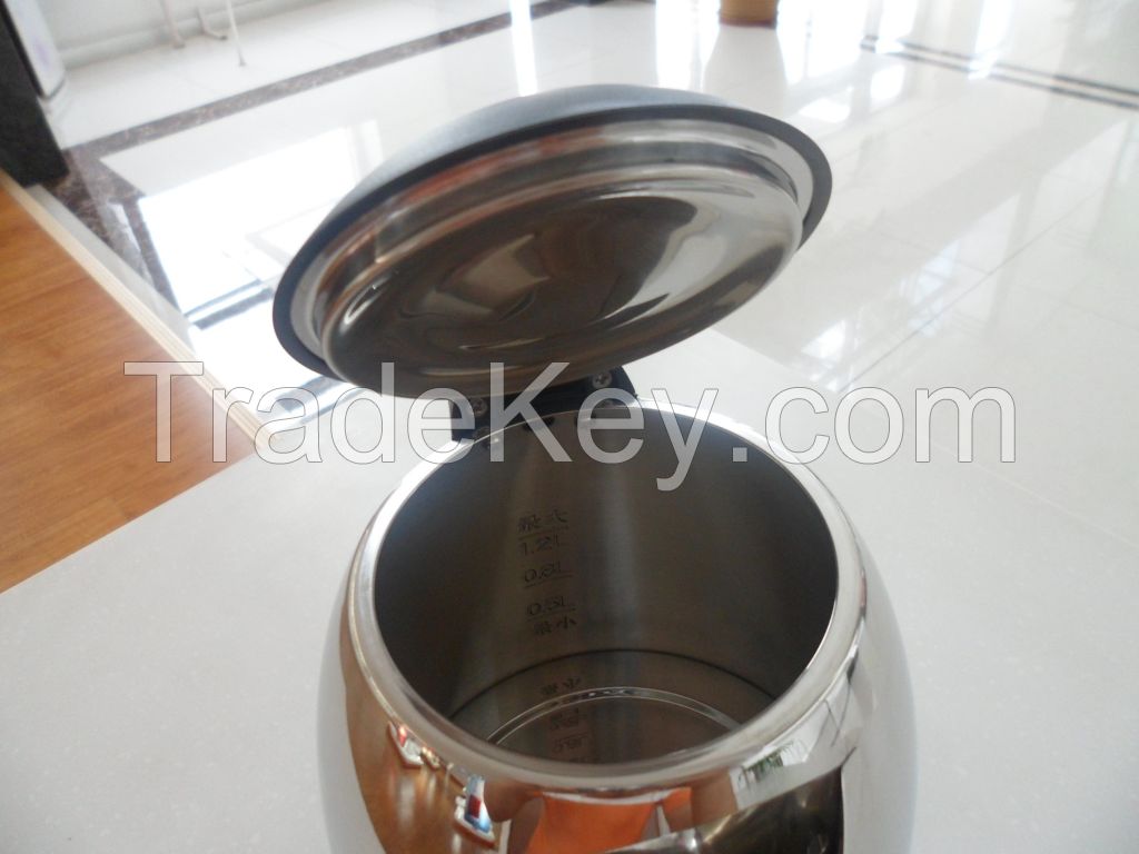 HOT SALES ！factory price!!!high quality！1.2L Stainless Steel electrical kettle