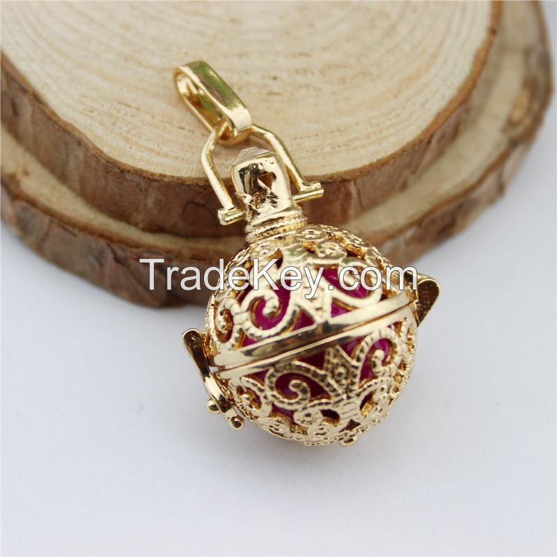 Fashion Jewelry 2016 Gold Chime Ball Angel Caller Cage Pendant Necklace