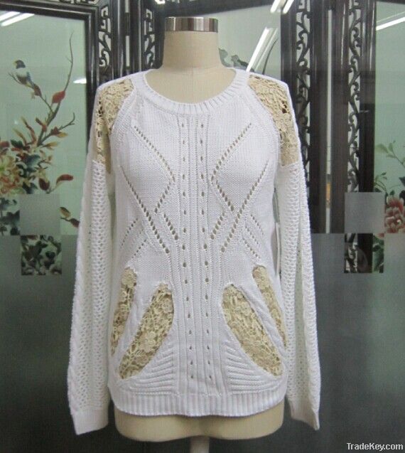 Lades&#039;s pullover Lace insert