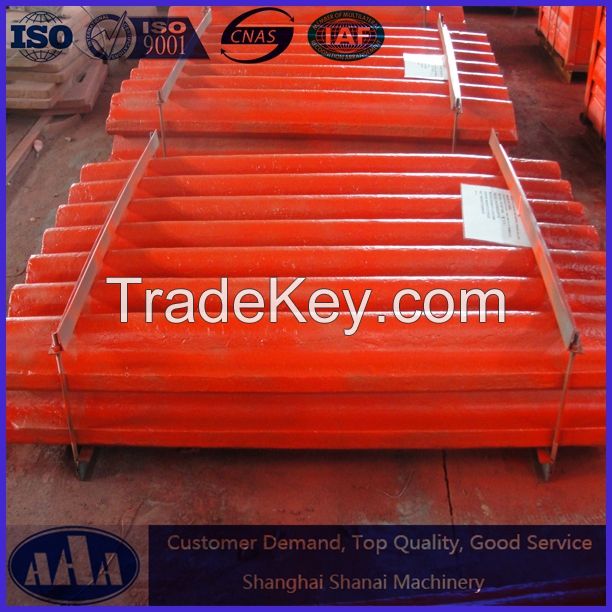 shanbao jaw plate PEX250*1000 PE900*1200 PE500*750 PE750*1060 high manganese jaw plate Stationary jaw plate Mobile jaw plate