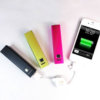 2600mAh Power Bank Lipstick Universal Mini Portable External Emergency Charger