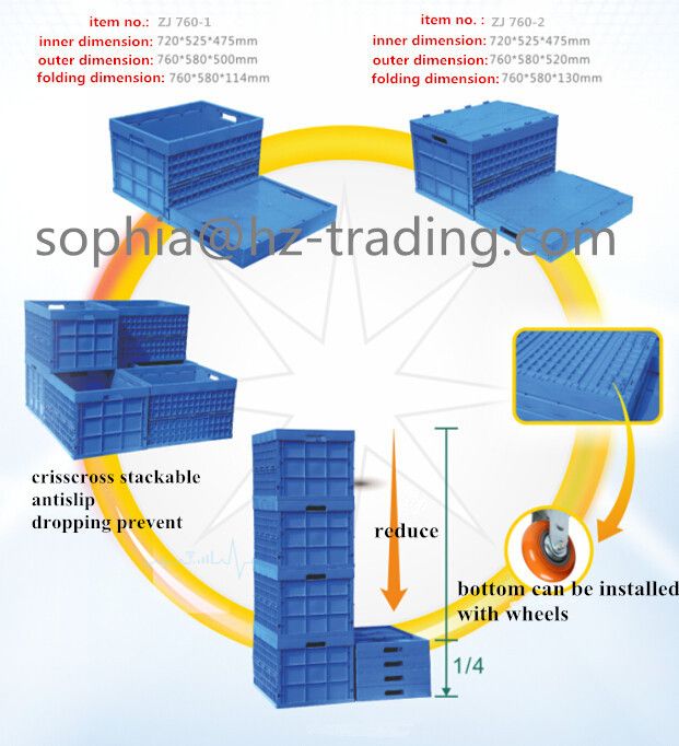 plastic folding carton or box or crate 760