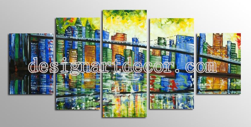 Hand-painted Stretched Read To Hang On Canvas Wall Art Abstract Modern Oil Painting Home Citysacpes  op712