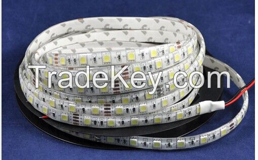 5M 60leds/m 300leds 14.4W/m 72W 3600-4200LM White Color Epoxy Waterproof IP65 DC24V Flexible LED Strip SMD5050