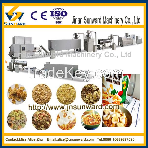 breakfast cereal snack making machine, corn flake macking equipment , corn flake machinery