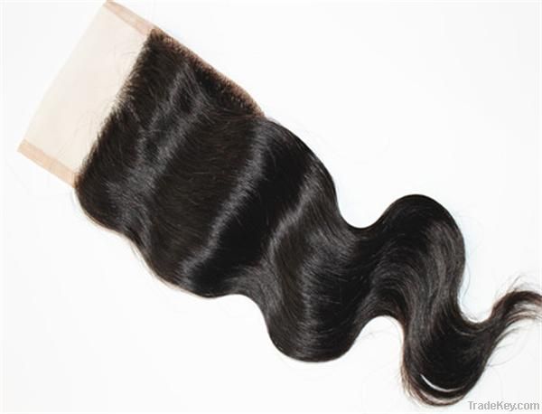 100% Virgin Remy Human Lace Closure Natural Color 10&quot;-28&quot;