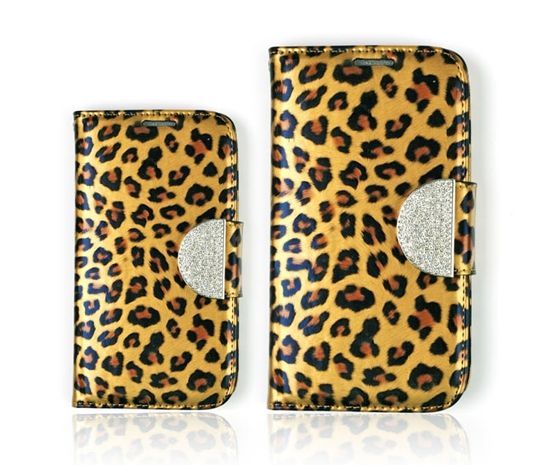 Women Wallet Phone Case Leopard Pattern Enamel Cubic Holder Korea