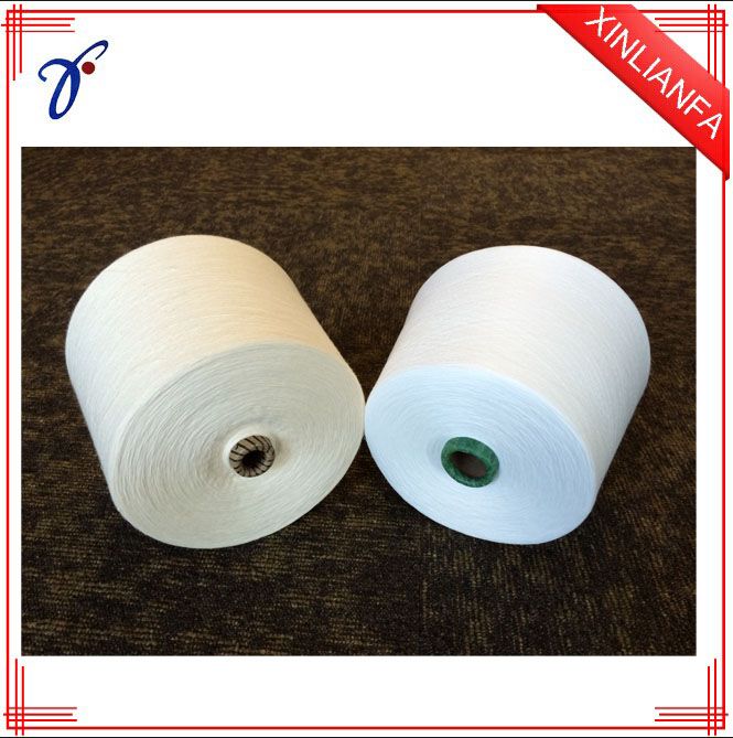 (Ne 32s/1) 100% polyester spun yarn for knitting RW