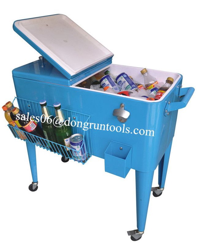 Metal ice cooler cart