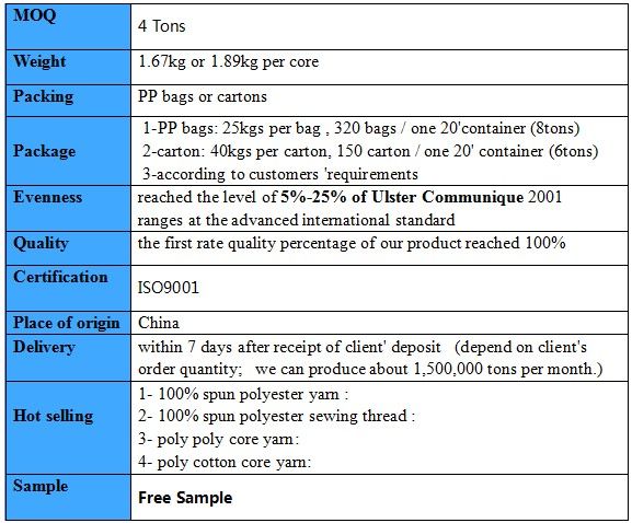 raw white 40/2 polyester yarn for sewing