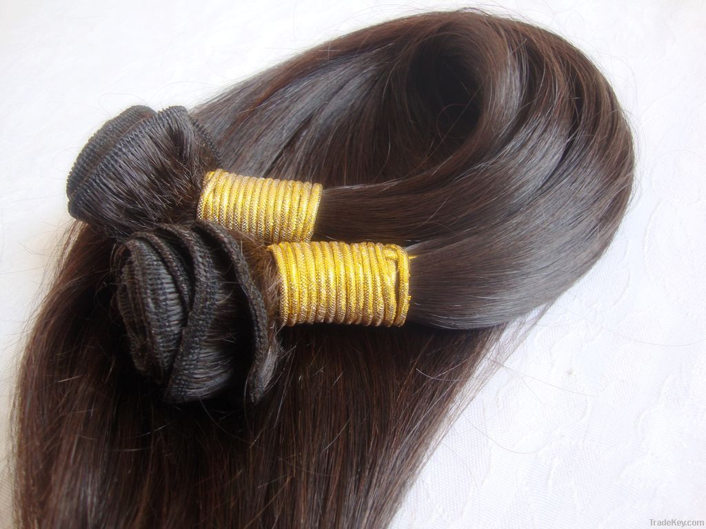 Hot sale unprocessing indian hair virgin remy hair weft straight  