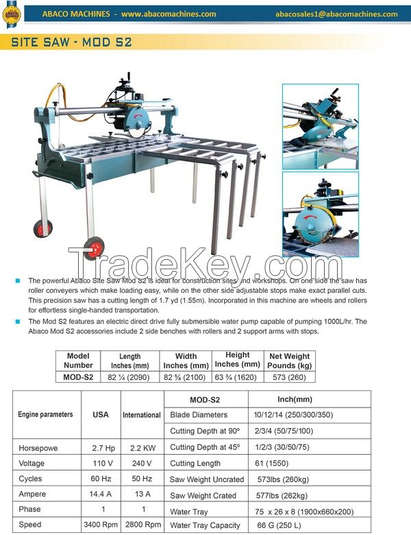 SITE SAW MOD, MITRE SAW, TILE SAW, STONE CUTTING MACHINE, STONE GRANITE