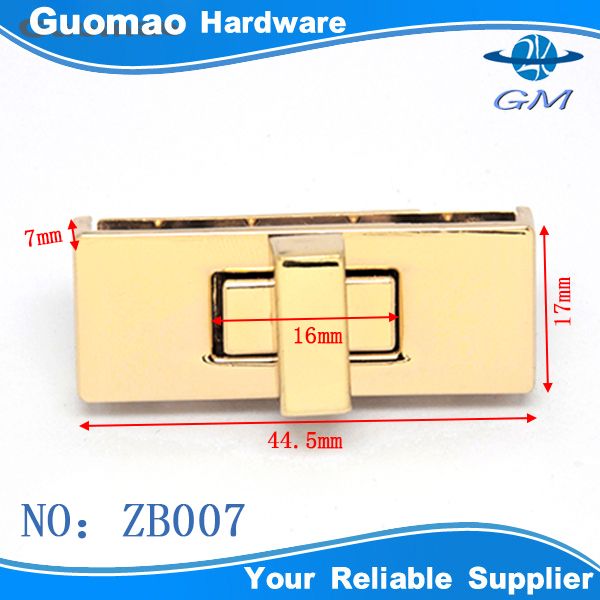 Rectangle elegant gold handbag metal lock