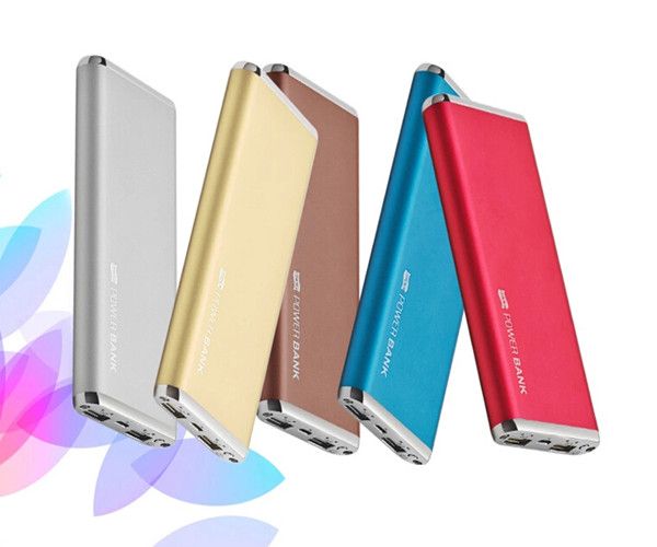 Li-Polymer 10000mAh Ultra-Thin Metal Slim USB Portable Charger External Battery Power Bank Charger For Cell Phone MP4