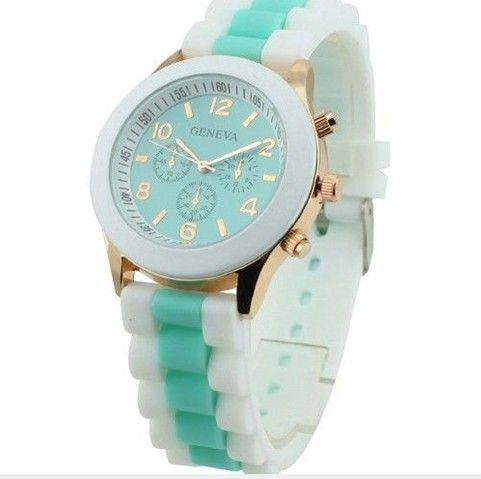 The most appropriate fashion new!Waterproof silicone multiple color strap table of Geneva