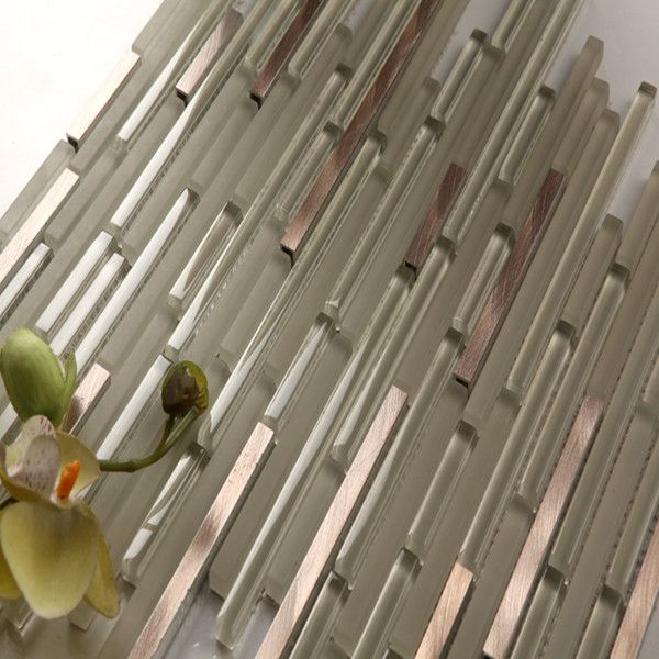 Strip-shaped Aluminum Alloy mixed glass mosaic indoor decoration bathroom wall tiles etc