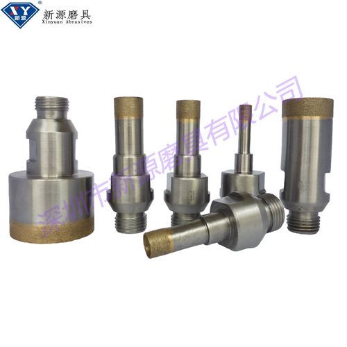 Sintered Straight-handle Core Drill Bits for Glass,screw glass drill bit on drilling machine for drilling glass hole