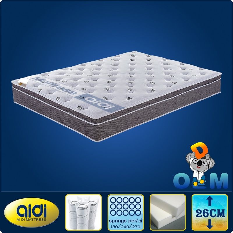 bedroom furniture comfortable pillow top pocket spring mattress